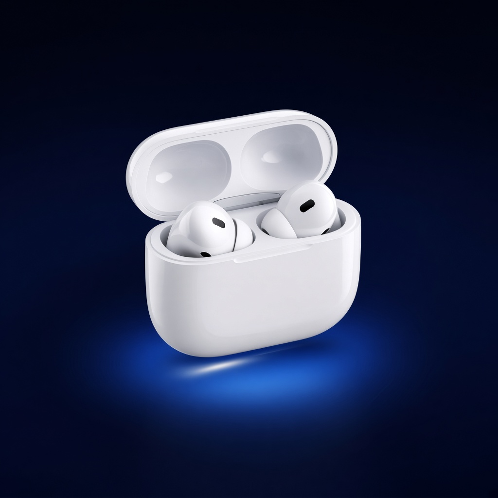 AirPods blancos sobre estuche abierto
